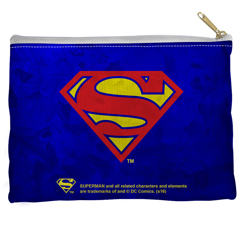 SUPERMAN/GALVANIZED SHIELD - STRAIGHT BOTTOM ACCESSORY POUCH