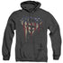 SUPERMAN/BLEEDING SHIELD - ADULT HEATHER HOODIE - BLACK