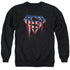 SUPERMAN/BLEEDING SHIELD - ADULT CREWNECK SWEATSHIRT - BLACK