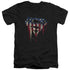 SUPERMAN/BLEEDING SHIELD - S/S ADULT V-NECK 30/1 - BLACK