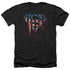 SUPERMAN/BLEEDING SHIELD - ADULT HEATHER - BLACK