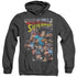 SUPERMAN/ACTION ONE - ADULT HEATHER HOODIE - BLACK