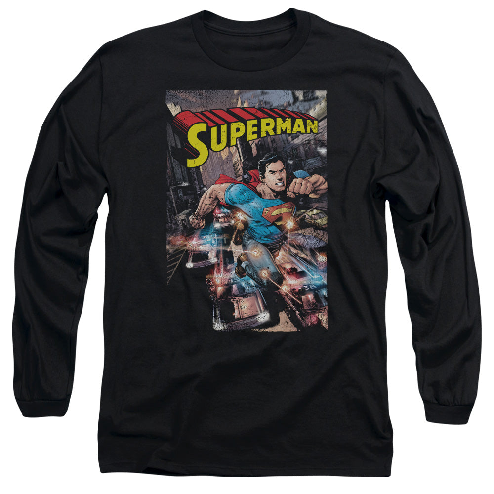 SUPERMAN/ACTION ONE -  L/S ADULT 18/1  - BLACK