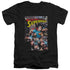 SUPERMAN/ACTION ONE - S/S ADULT V-NECK 30/1 - BLACK