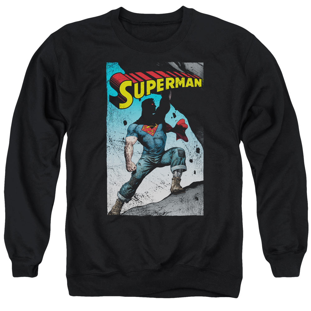 SUPERMAN/ALTERNATE - ADULT CREWNECK SWEATSHIRT - BLACK