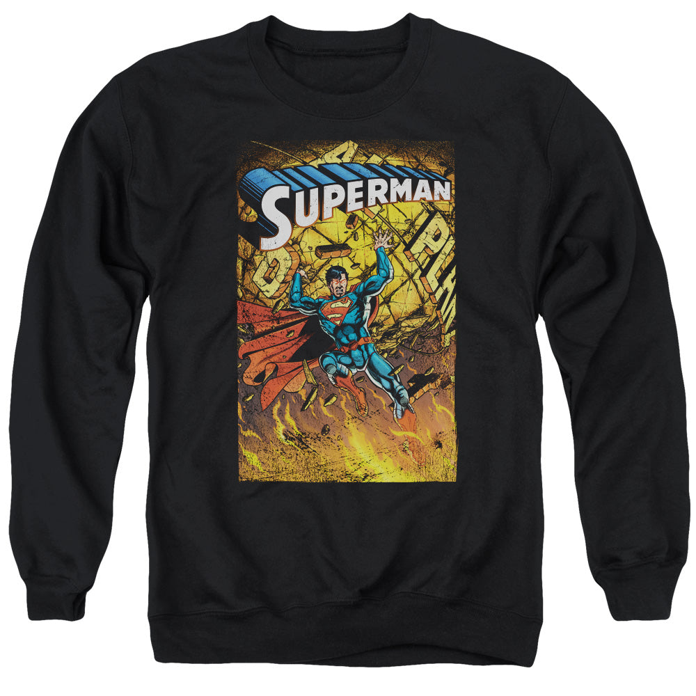 SUPERMAN/ONE - ADULT CREWNECK SWEATSHIRT - BLACK