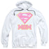 SUPERMAN/SUPER MOM PINK - ADULT PULLOVER HOODIE - WHITE
