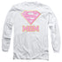 SUPERMAN/SUPER MOM PINK - L/S ADULT 18/1 - WHITE