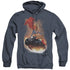 SUPERMAN/RIDE IT OUT - ADULT HEATHER HOODIE - NAVY