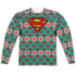 SUPERMAN/SHIELD SWEATER (FRONT/BACK PRINT) - L/S ADULT POLY CREW  - MULTI