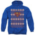 SUPERMAN/SUPERMAN CHRISTMAS SWEATER - ADULT PULLOVER HOODIE - ROYAL BLUE