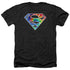 SUPERMAN/SUPERMAN TIE DYE LOGO - ADULT HEATHER - BLACK