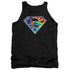 SUPERMAN/SUPERMAN TIE DYE LOGO - ADULT TANK - BLACK
