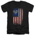 SUPERMAN/OLD GLORY SHIELD - S/S ADULT V-NECK 30/1 - BLACK