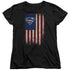 SUPERMAN/OLD GLORY SHIELD - S/S WOMENS TEE - BLACK