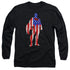 SUPERMAN/FLAG SILHOUETTE - L/S ADULT 18/1 - BLACK