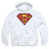 SUPERMAN/AIRBRUSH SHIELD - ADULT PULLOVER HOODIE - WHITE