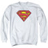 SUPERMAN/AIRBRUSH SHIELD - ADULT CREWNECK SWEATSHIRT - WHITE