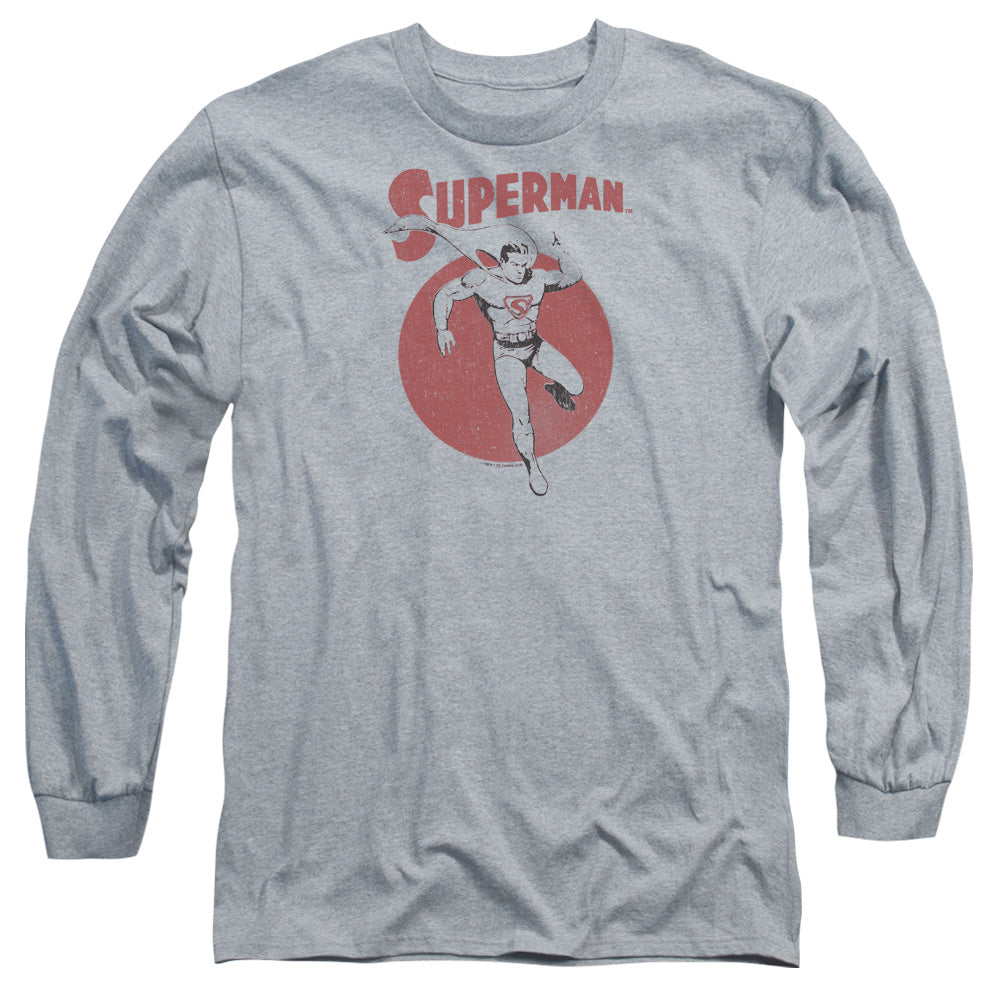 SUPERMAN/VINTAGE SPHERE - L/S ADULT 18/1 - ATHLETIC HEATHER