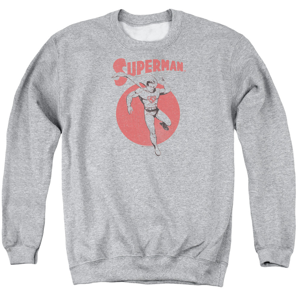 SUPERMAN/VINTAGE SPHERE - ADULT CREWNECK SWEATSHIRT - ATHLETIC HEATHER