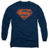 SUPERMAN/VINTAGE SHIELD COLLAGE - L/S ADULT 18/1 - NAVY