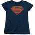 SUPERMAN/VINTAGE SHIELD COLLAGE - S/S WOMENS TEE - NAVY