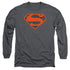 SUPERMAN/VINTAGE SHIELD COLLAGE - L/S ADULT 18/1 - CHARCOAL