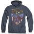 SUPERMAN/ALL AMERICAN - ADULT HEATHER HOODIE - NAVY