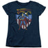 SUPERMAN/ALL AMERICAN - S/S WOMENS TEE - NAVY