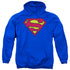 SUPERMAN/CLASSIC LOGO - ADULT PULLOVER HOODIE - ROYAL BLUE