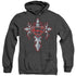 SUPERMAN/GOTHIC STEEL LOGO - ADULT HEATHER HOODIE - BLACK