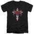 SUPERMAN/GOTHIC STEEL LOGO - S/S ADULT V-NECK 30/1 - BLACK