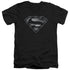 SUPERMAN/BARBED WIRE - S/S ADULT V-NECK 30/1 - BLACK