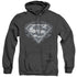 SUPERMAN/BIKER METAL - ADULT HEATHER HOODIE - BLACK