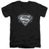 SUPERMAN/BIKER METAL - S/S ADULT V-NECK 30/1 - BLACK