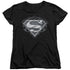 SUPERMAN/BIKER METAL - S/S WOMENS TEE - BLACK
