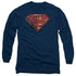 SUPERMAN/RUSTED SHIELD - L/S ADULT 18/1 - NAVY