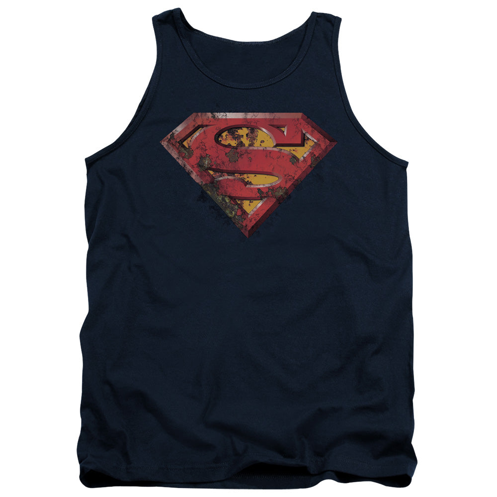 SUPERMAN/RUSTED SHIELD - ADULT TANK - NAVY
