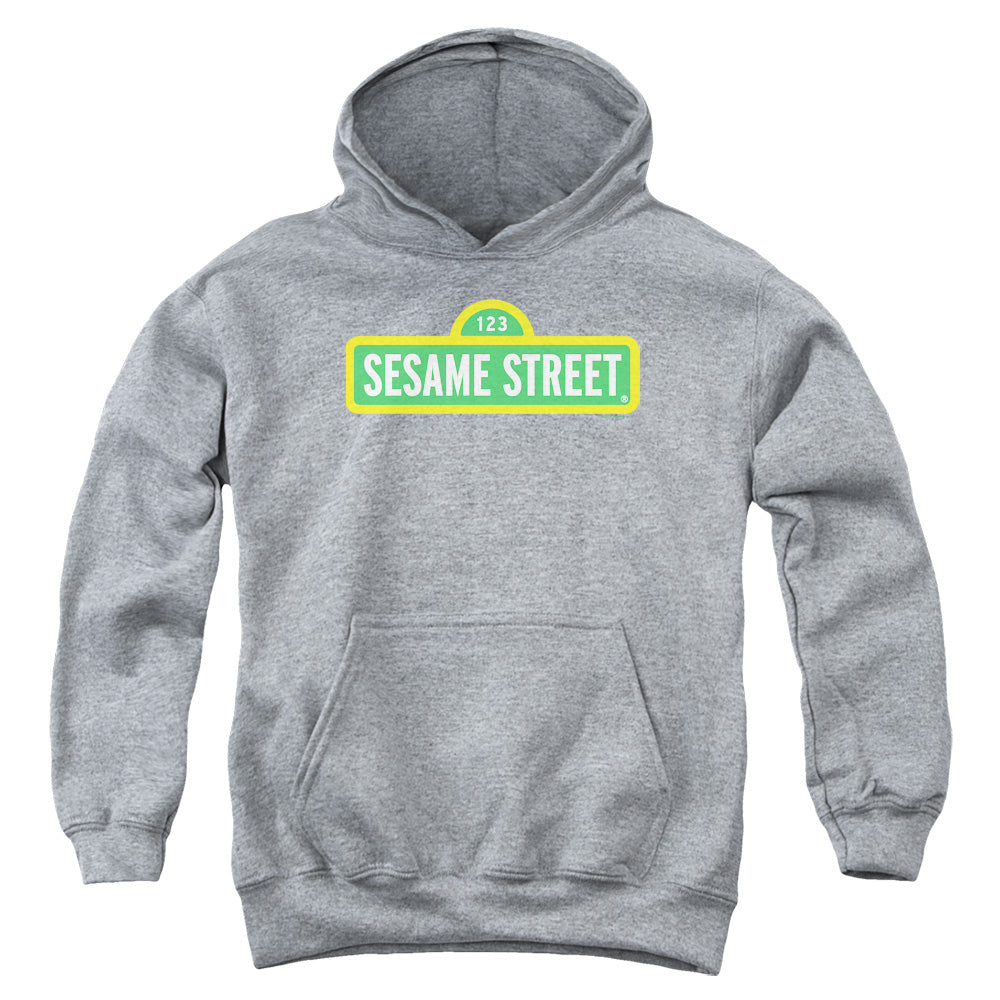 SESAME STREET/LOGO - YOUTH PULLOVER HOODIE - ATHLETIC HEATHER