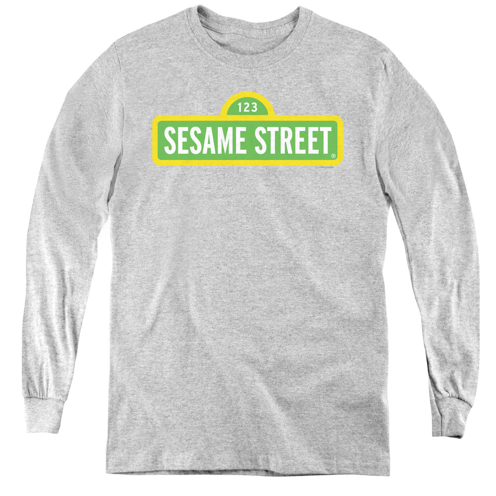 SESAME STREET/LOGO - YOUTH LONG SLEEVE TEE - ATHLETIC HEATHER