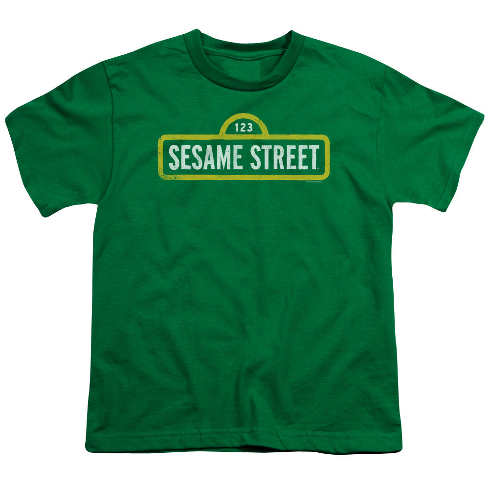 SESAME STREET/ROUGH LOGO - S/S YOUTH 18/1 - KELLY GREEN