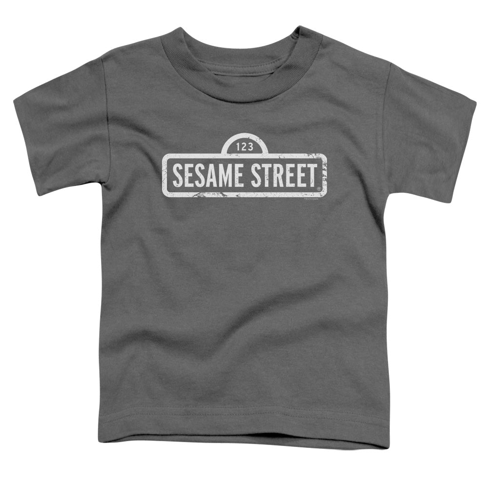 SESAME STREET/ONE COLOR LOGO - S/S TODDLER TEE - CHARCOAL