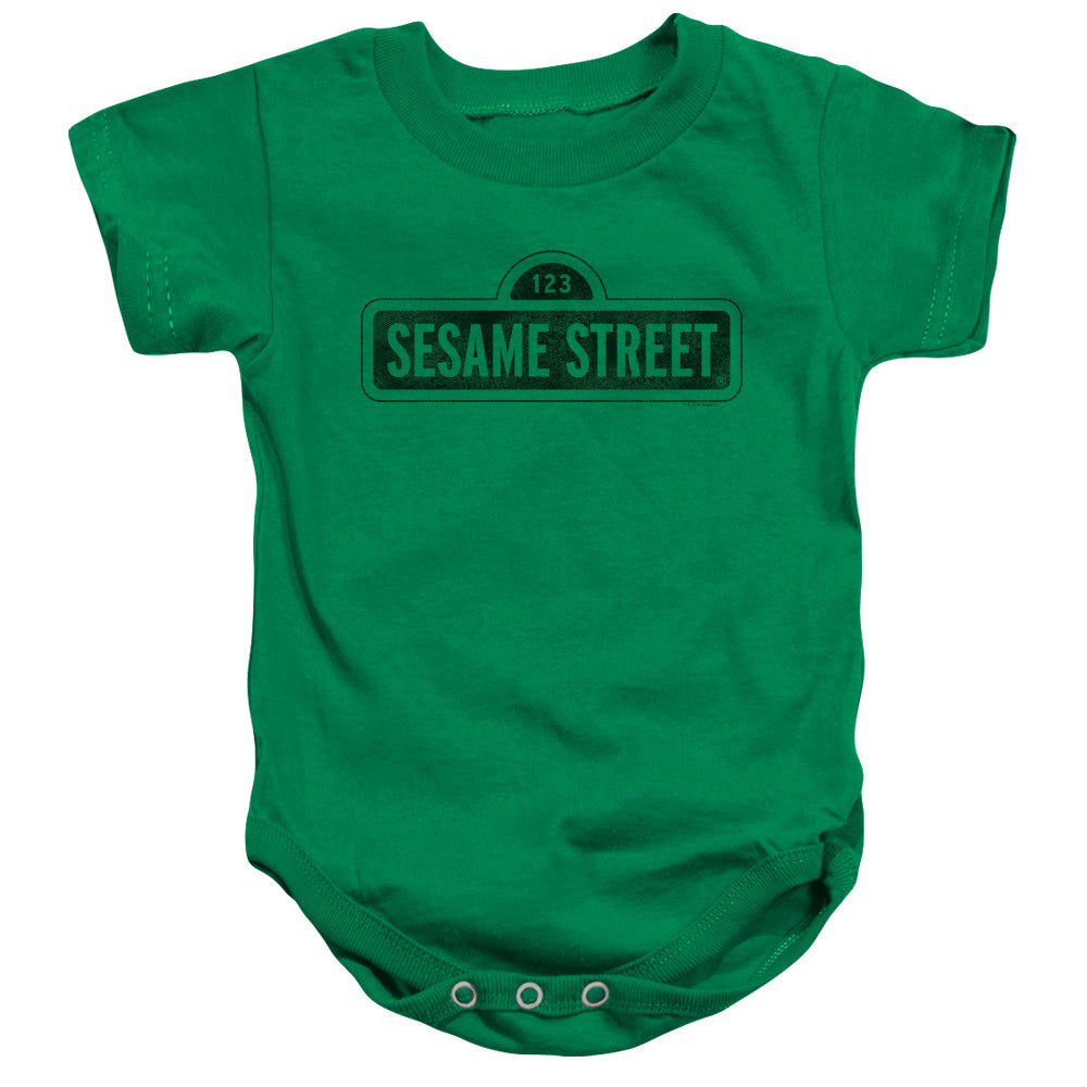 SESAME STREET/ONE COLOR DARK - INFANT SNAPSUIT - KELLY GREEN