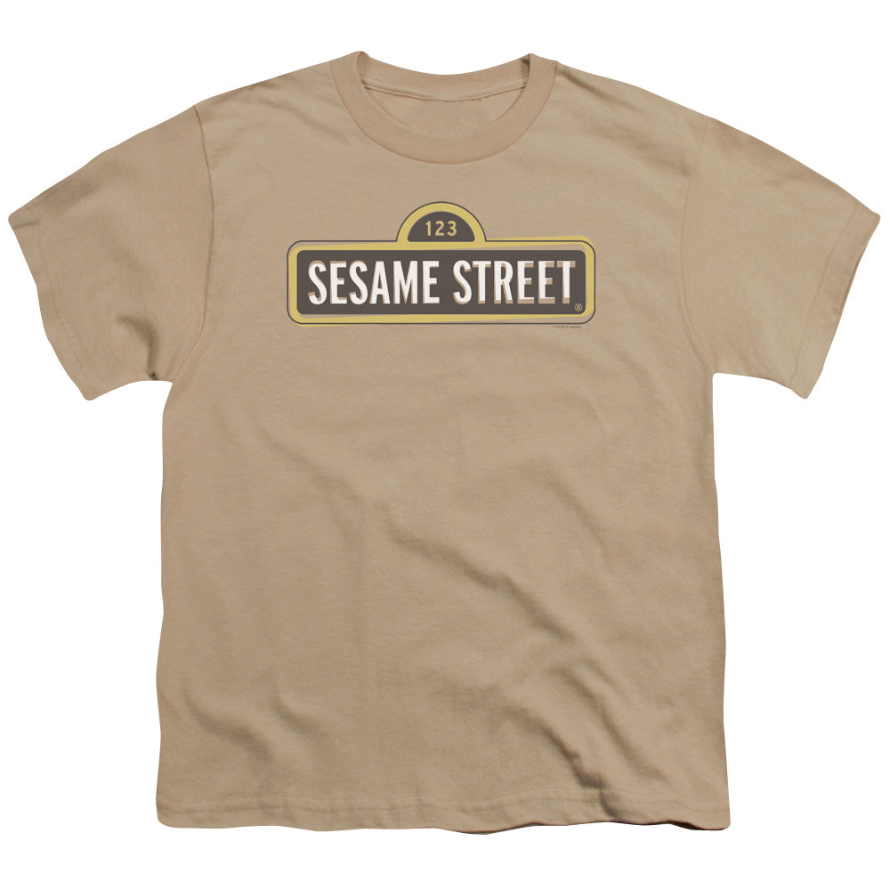 SESAME STREET/TILTED LOGO - S/S YOUTH 18/1 - SAND
