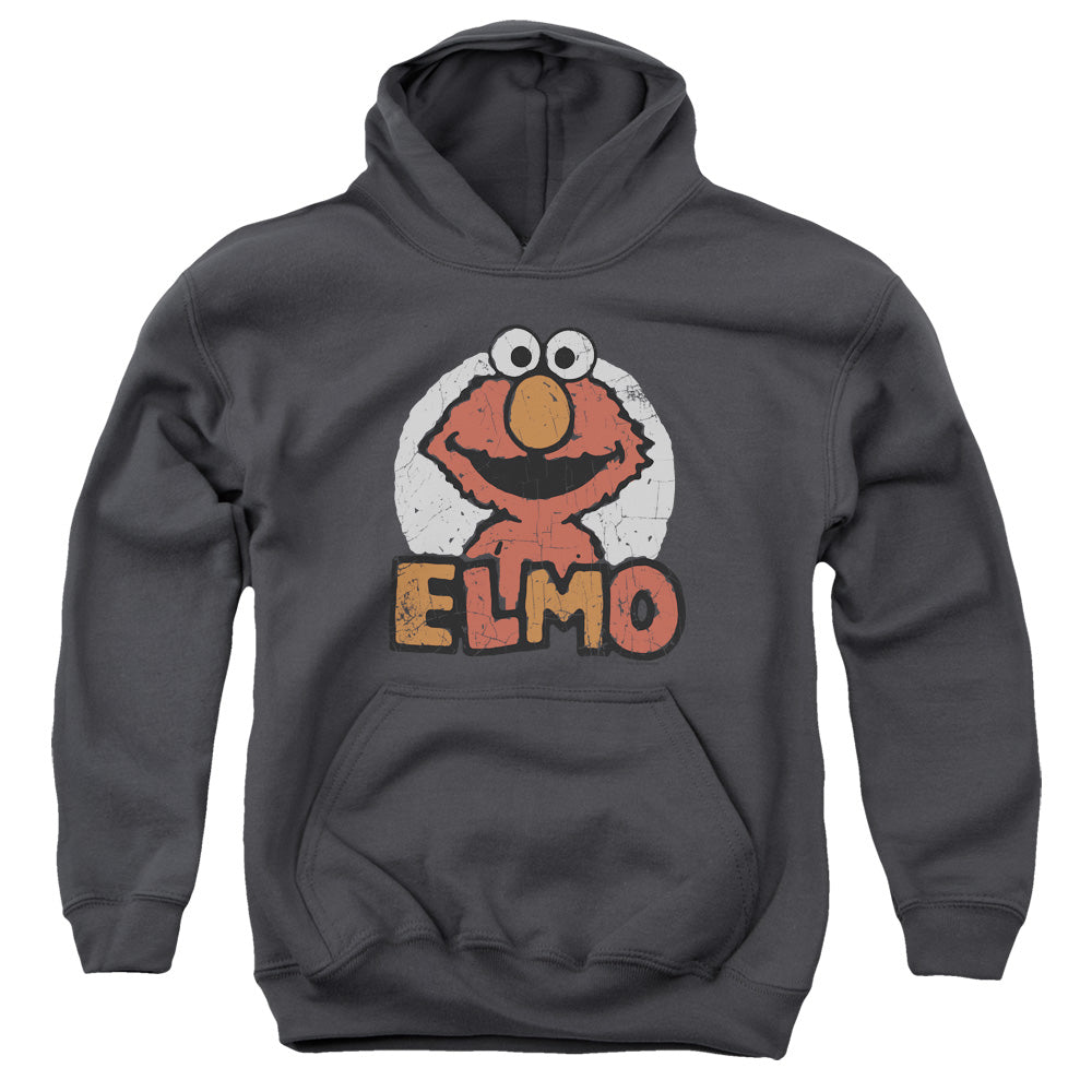 SESAME STREET/ELMO NAME - YOUTH PULLOVER HOODIE - CHARCOAL