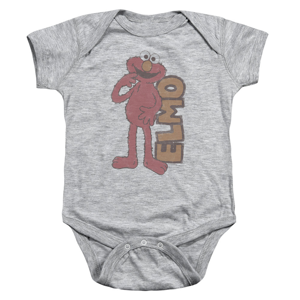 SESAME STREET/VINTAGE ELMO - INFANT SNAPSUIT - ATHLETIC HEATHER