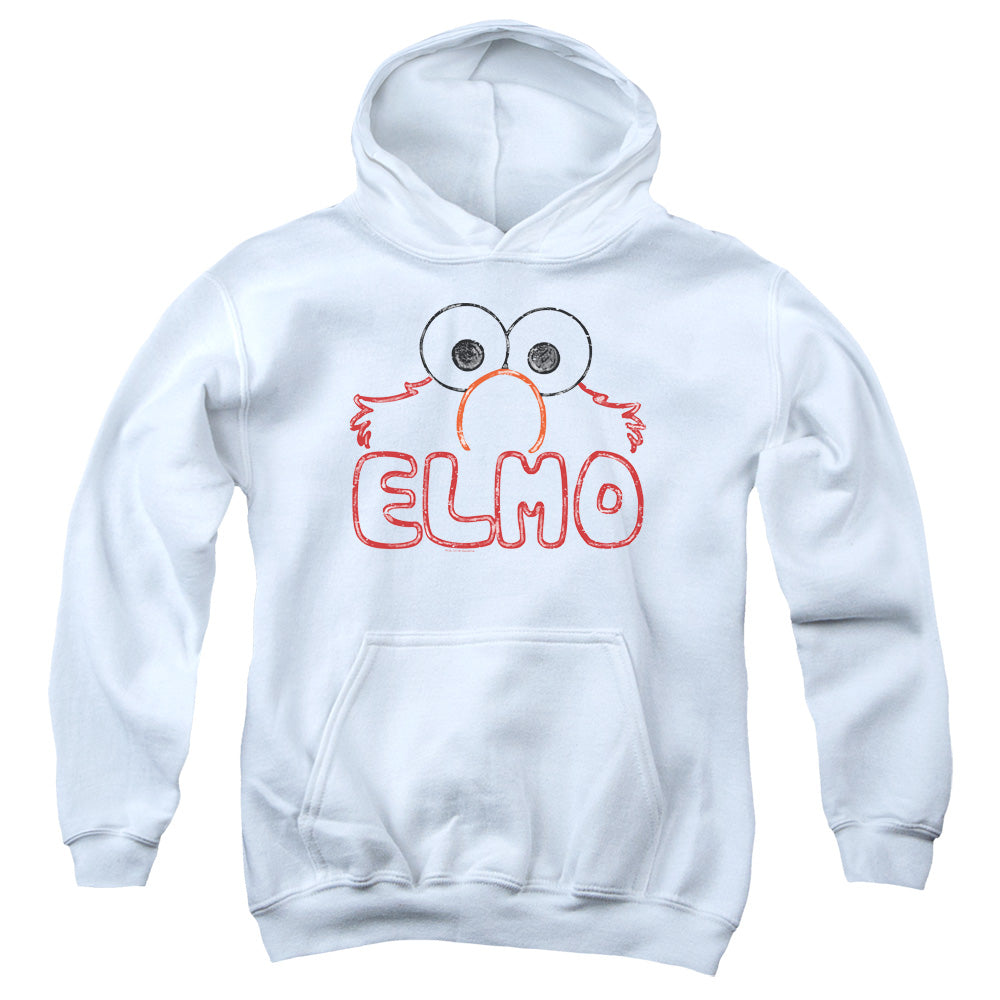 SESAME STREET/ELMO LETTERS - YOUTH PULLOVER HOODIE - WHITE