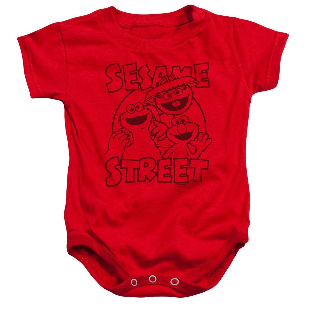 SESAME STREET/GROUP CRUNCH - INFANT SNAPSUIT - RED