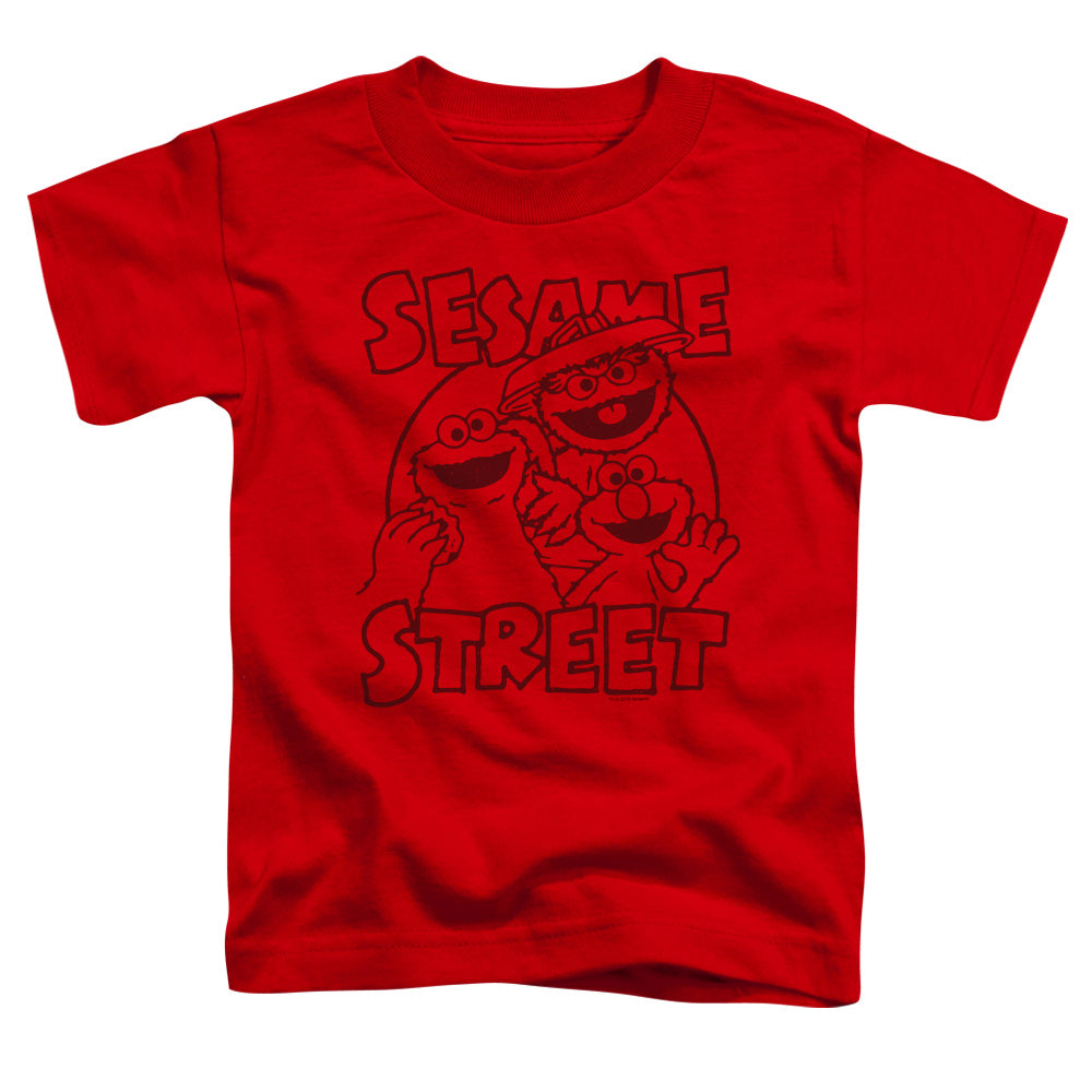 SESAME STREET/GROUP CRUNCH - S/S TODDLER TEE - RED