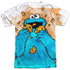 SESAME STREET/COOKIE CRUMBS (FRONT/BACK PRINT) - S/S ADULT POLY CREW - MULTI